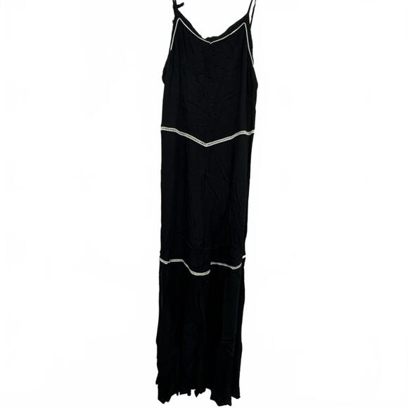 O’Neill Black & White Trim Birdie Summer Beach Coverup Maxi Dress- Size Medium - Picture 1 of 7
